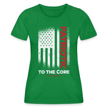 Patriotism American Flag Independence Day - Women's Functional T-Shirt - kelly green - Front - AI Model Female 172 dark (172cm)