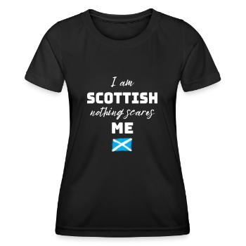 Scottish humor nothing scares me - Women's Functional T-Shirt - black - Front - AI Model Female 172 light (172cm)