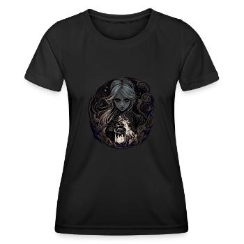 Düstere wunderschöne Hexe / Wicca - Frauen Funktions-T-Shirt - Schwarz - Vorne - AI Model Female 172 light (172cm)