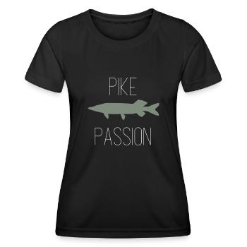 Hecht Leidenschaft - Passion du brochet - T-shirt sport Femme - noir - Devant - AI Model Female 172 light (172cm)