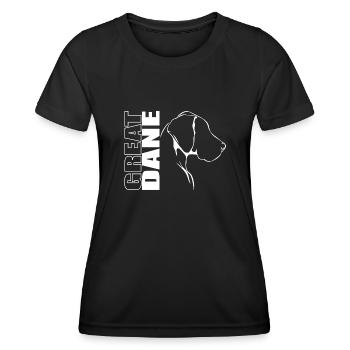 GREAT DANE Profil Chiens Chien Wilsigns - T-shirt sport Femme - noir - Devant - AI Model Female 172 light (172cm)
