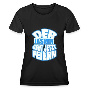 Der jasmin geht jetzt feiern - Frauen Funktions-T-Shirt - Schwarz - Vorne - AI Model Female 172 light (172cm)