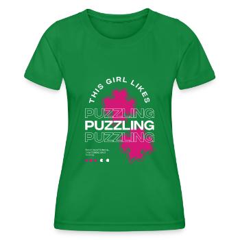 Fille aime le dicton ironique déroutant Expert en - T-shirt sport Femme - vert - Devant - AI Model Female 172 dark (172cm)