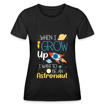 Espace Espace SpaceShip Planet - T-shirt sport Femme - noir - Devant - AI Model Female 172 light (172cm)