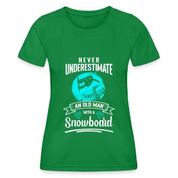 Snowboarding Holiday Ski Hut Freestyle - Women's Functional T-Shirt - kelly green - Front - AI Model Female 172 dark (172cm)