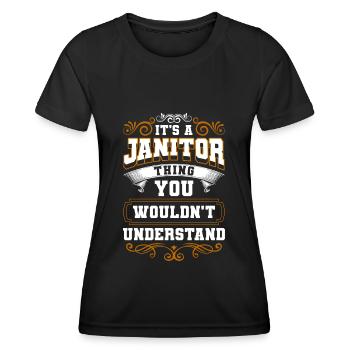 Handwerker Beruf Hausverwalter Reiniger - Frauen Funktions-T-Shirt - Schwarz - Vorne - AI Model Female 172 light (172cm)