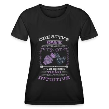 Tierkreiszeichen Geburtstag Mond - Frauen Funktions-T-Shirt - Schwarz - Vorne - AI Model Female 172 light (172cm)