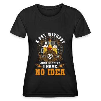 Biertrinker Saufen Humor Kneipe - Frauen Funktions-T-Shirt - Schwarz - Vorne - AI Model Female 172 light (172cm)