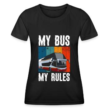 Bus Beruf Arbeit Kraftfahrer - Frauen Funktions-T-Shirt - Schwarz - Vorne - AI Model Female 172 light (172cm)
