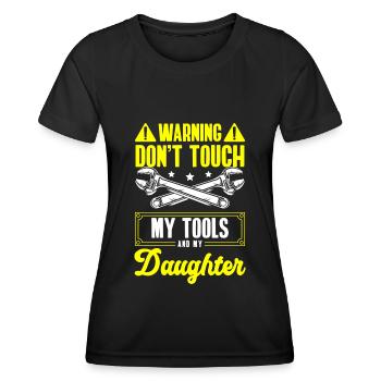 Nicht Berühren Motto Ärger - Frauen Funktions-T-Shirt - Schwarz - Vorne - AI Model Female 172 light (172cm)