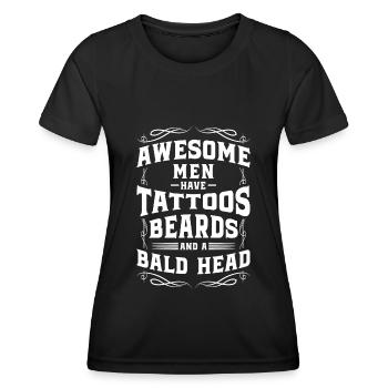 Tête chauve Chauve Hommes Cheveux - T-shirt sport Femme - noir - Devant - AI Model Female 172 light (172cm)