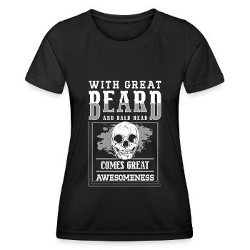 Frisur Kahl Kopf - Frauen Funktions-T-Shirt - Schwarz - Vorne - AI Model Female 172 light (172cm)