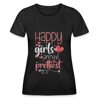 Bonheur Optimisme Porte-bonheur - T-shirt sport Femme - noir - Devant - AI Model Female 172 light (172cm)