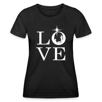 Noël-amour Noël cadeau grippe jeu Jésus - T-shirt sport Femme - noir - Devant - AI Model Female 172 light (172cm)