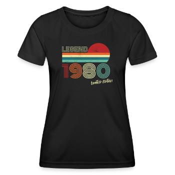 Legend 1980's Birthday Shirt Gift Anniversary - Women's Functional T-Shirt - black - Front - AI Model Female 172 light (172cm)