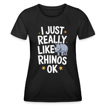 Rhinocéros Rhinocéros - T-shirt sport Femme - noir - Devant - AI Model Female 172 light (172cm)