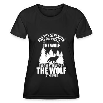 Werwolf Hund Mystik Alpha - Frauen Funktions-T-Shirt - Schwarz - Vorne - AI Model Female 172 light (172cm)