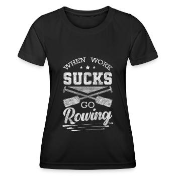 Rudern Steuermann Kayak - Frauen Funktions-T-Shirt - Schwarz - Vorne - AI Model Female 172 light (172cm)