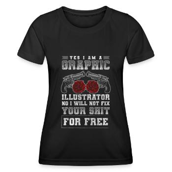 Designer Hobby Painter Design - Women's Functional T-Shirt - black - Front - AI Model Female 172 light (172cm)