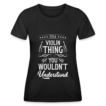 Musiker Violinist Klassische Musik Auftritt - Frauen Funktions-T-Shirt - Schwarz - Vorne - AI Model Female 172 light (172cm)