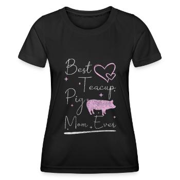 Schweinchen süß züchter - Frauen Funktions-T-Shirt - Schwarz - Vorne - AI Model Female 172 light (172cm)