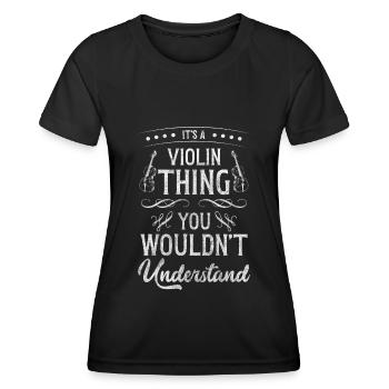 Concerto pour violon Symphonie classique - T-shirt sport Femme - noir - Devant - AI Model Female 172 light (172cm)