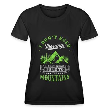 Bergsteiger Wanderer Bergsport Kletterwand - Frauen Funktions-T-Shirt - Schwarz - Vorne - AI Model Female 172 light (172cm)