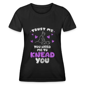 Wellness Geist Mensch Abschalten - Frauen Funktions-T-Shirt - Schwarz - Vorne - AI Model Female 172 light (172cm)