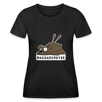 Lustiges Bogenschießen Motiv für Bogenschützen - Frauen Funktions-T-Shirt - Schwarz - Vorne - AI Model Female 172 light (172cm)