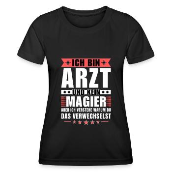 Ich bin Arzt und kein Magier - Frauen Funktions-T-Shirt - Schwarz - Vorne - AI Model Female 172 light (172cm)