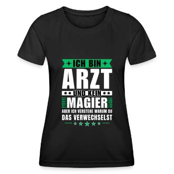 Ich bin Arzt und kein Magier - Frauen Funktions-T-Shirt - Schwarz - Vorne - AI Model Female 172 light (172cm)