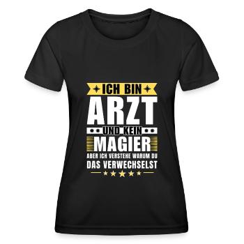 Ich bin Arzt und kein Magier - Frauen Funktions-T-Shirt - Schwarz - Vorne - AI Model Female 172 light (172cm)
