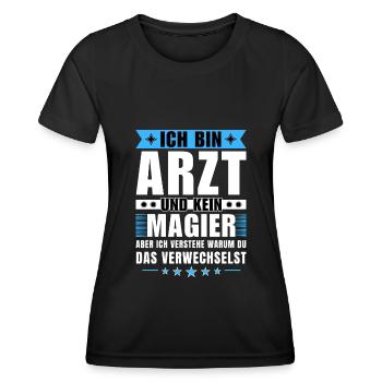 Ich bin Arzt und kein Magier - Frauen Funktions-T-Shirt - Schwarz - Vorne - AI Model Female 172 light (172cm)