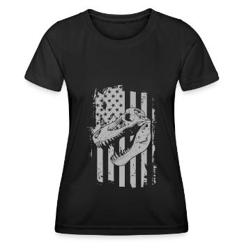 Dinosaurier Triceratops Fleischfresser Fossil - Frauen Funktions-T-Shirt - Schwarz - Vorne - AI Model Female 172 light (172cm)
