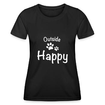 Outside dog happy dog walk - Women's Functional T-Shirt - black - Front - AI Model Female 172 light (172cm)