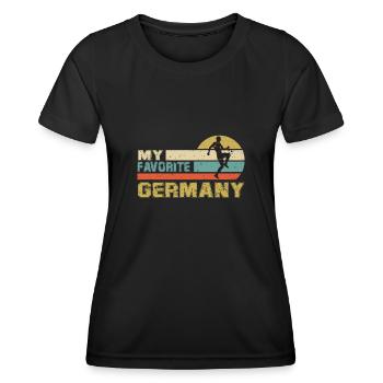 Germany Soccer Football 2022 WM - Women's Functional T-Shirt - black - Front - AI Model Female 172 light (172cm)