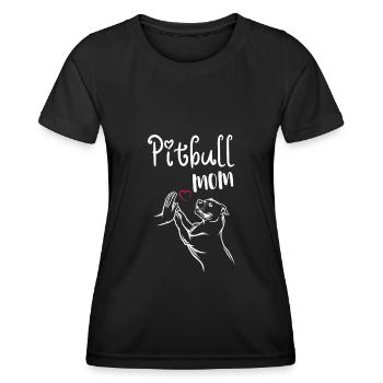 Pitbull Terrier Maîtresse Dictons - T-shirt sport Femme - noir - Devant - AI Model Female 172 light (172cm)