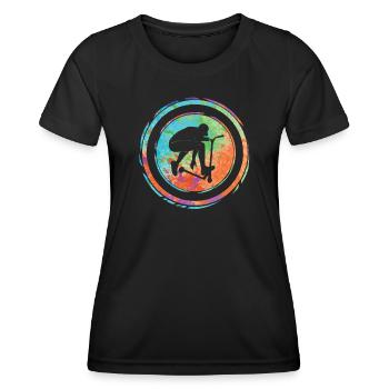 Stunt Scooter Scooter Stunt Scooter Pédale Scooter - T-shirt sport Femme - noir - Devant - AI Model Female 172 light (172cm)