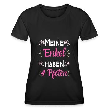 hunde oma sprüche hund besitzer enkelkinder enkel - Frauen Funktions-T-Shirt - Schwarz - Vorne - AI Model Female 172 light (172cm)
