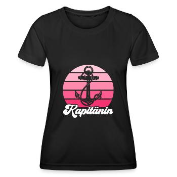 Segeln Bootsführerschein Seglerin Kapitänin - Frauen Funktions-T-Shirt - Schwarz - Vorne - AI Model Female 172 light (172cm)