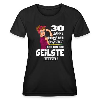 Geburtstag 30 Jahre Die Beste Geilste Chefin Queen - Frauen Funktions-T-Shirt - Schwarz - Vorne - AI Model Female 172 light (172cm)