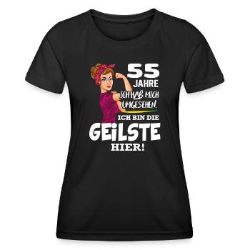 Geburtstag 55 Jahre Die Beste Geilste Chefin Queen - Frauen Funktions-T-Shirt - Schwarz - Vorne - AI Model Female 172 light (172cm)