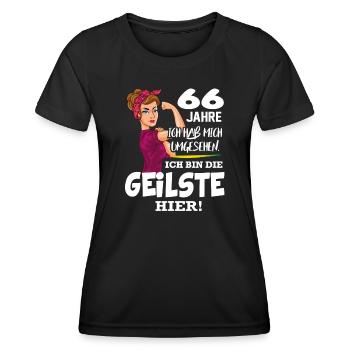 Geburtstag 66 Jahre Die Beste Geilste Chefin Queen - Frauen Funktions-T-Shirt - Schwarz - Vorne - AI Model Female 172 light (172cm)