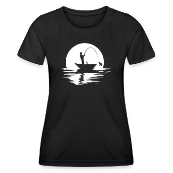 Angeln - Frauen Funktions-T-Shirt - Schwarz - Vorne - AI Model Female 172 light (172cm)