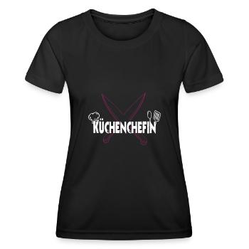 Küchenchefin- Koch kochen Küche Frauen Spruch - Frauen Funktions-T-Shirt - Schwarz - Vorne - AI Model Female 172 light (172cm)