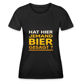 Bier Trinkspruch Biergarten Bierbauch Biertrinker - Frauen Funktions-T-Shirt - Schwarz - Vorne - AI Model Female 172 light (172cm)