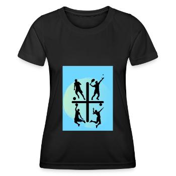 Conception sportive - T-shirt sport Femme - noir - Devant - AI Model Female 172 light (172cm)
