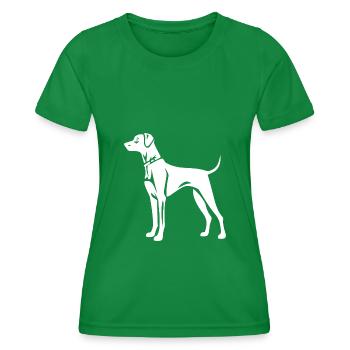 Great Dane Dog Silhouette - Women's Functional T-Shirt - kelly green - Front - AI Model Female 172 dark (172cm)