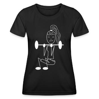 Stick figure woman training in the gym - Women's Functional T-Shirt - black - Front - AI Model Female 172 light (172cm)