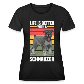 Schnauzer Hunderasse - Frauen Funktions-T-Shirt - Schwarz - Vorne - AI Model Female 172 light (172cm)